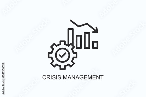 Crisis Management Icon Or Logo Isolated Illustration