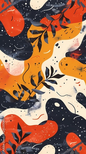 Traditional rabbit laurel lacquer ware illustration poster background