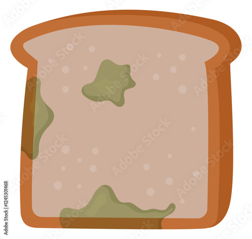 Spoiled bread food flat icon isolated on white background.