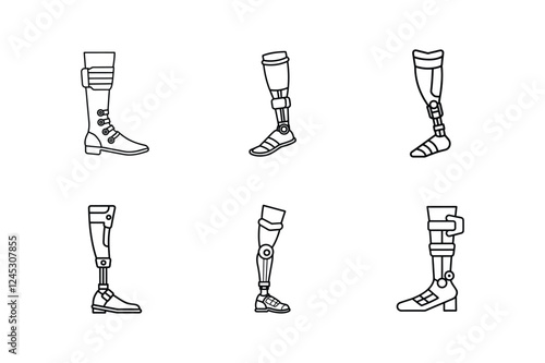 artificial limb icon line art vector illustration