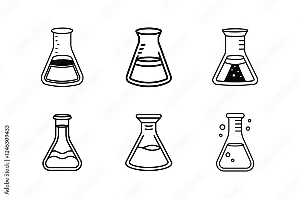 beaker icon line art vector illustration beaker icon line art vector illustration