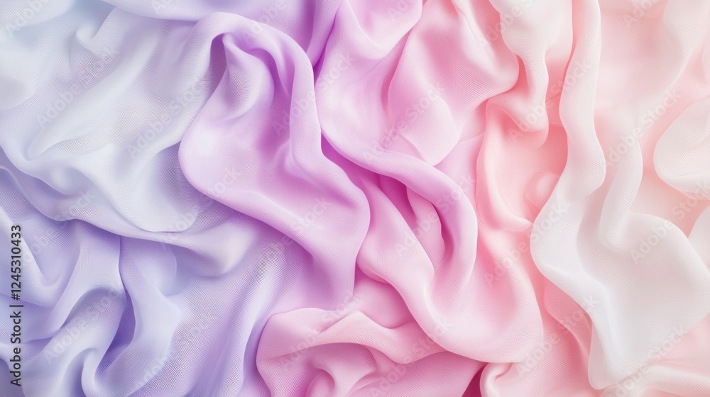 Obraz premium Pastel Dream: A Soft Symphony of Lavender, Pink, and White Fabric