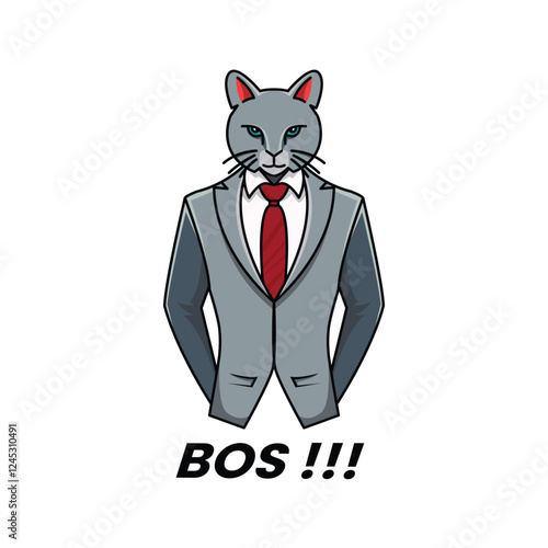 cute cat posing like a mafia boss 