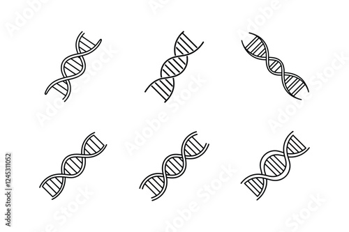 dna helix line art vector illustration