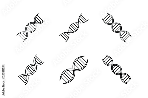 dna helix icon line art vector illustration