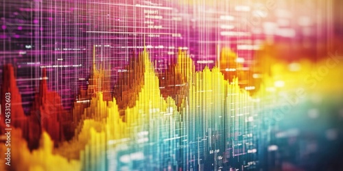 Wallpaper Mural Colorful seismograph chart displaying earthquake data analysis Torontodigital.ca