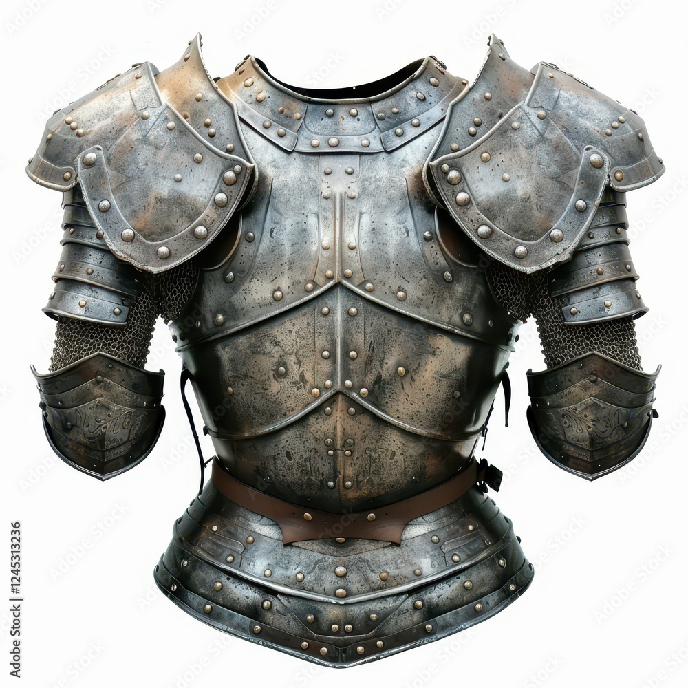 Naklejka premium Detailed medieval knight armor stand.