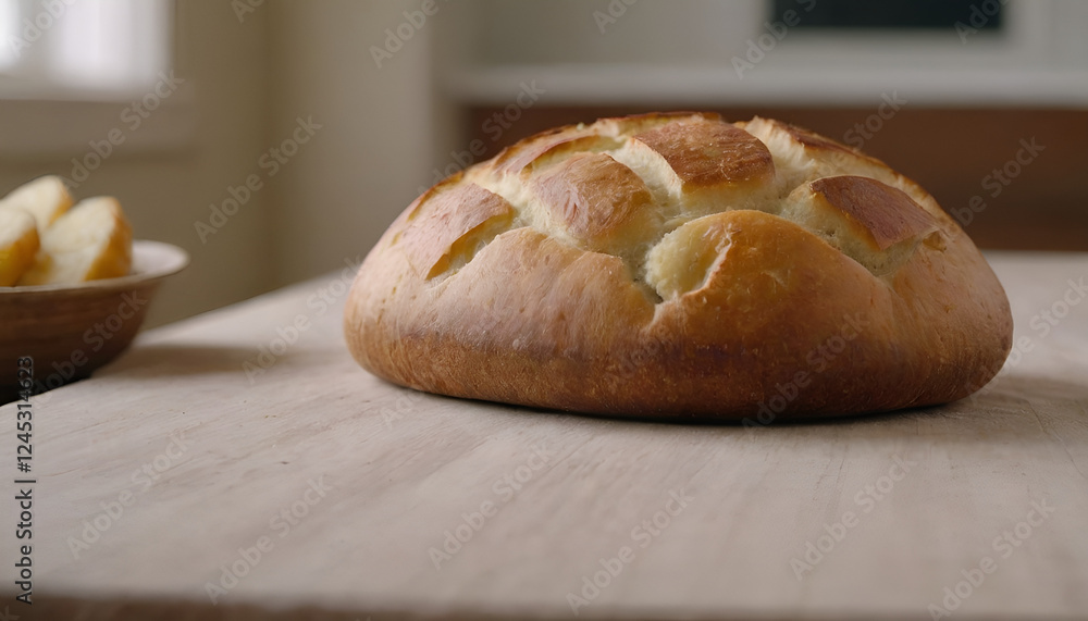 loaf of potato bread on a table loaf of potato bread on a table