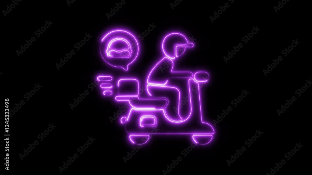 custom made wallpaper toronto digitalGlowing Neon Food Delivery Icon Isolated, HD Motion Graphic Representing Fast Service, Restaurant, and Delivery