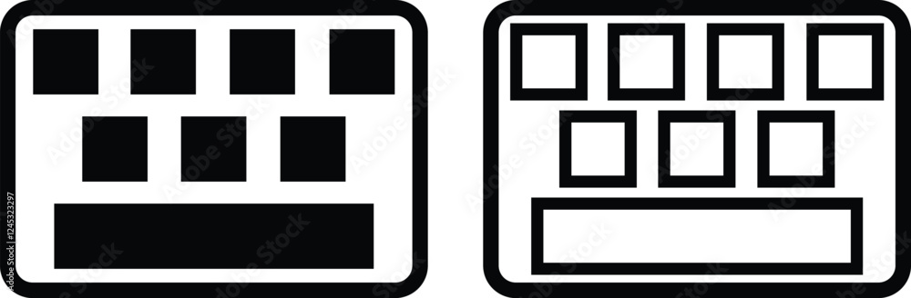 Keyboard icon in flat, line set. Keyboard of computer, laptop. Modern key buttons for pc. isolated on transparent background. control, enter, qwerty, shift, escape. Vector for apps or website Keyboard icon in flat, line set. Keyboard of computer, laptop. Modern key buttons for pc. isolated on transparent background. control, enter, qwerty, shift, escape. Vector for apps or website