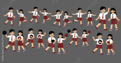 Elementary School Children Activity with uniform