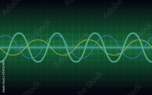 Seamless Vector Waveform Background Illustration With Text Space. Horizontally Repeatable.