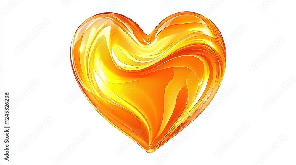 Abstract Golden Swirling Heart on White Abstract Golden Swirling Heart on White