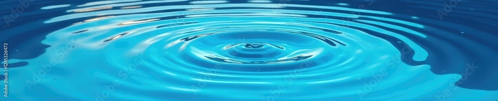 Blue lagoon surface with concentric circles and gentle ripples from splashing droplets, reflection, circles, blue Blue lagoon surface with concentric circles and gentle ripples from splashing droplets, reflection, circles, blue