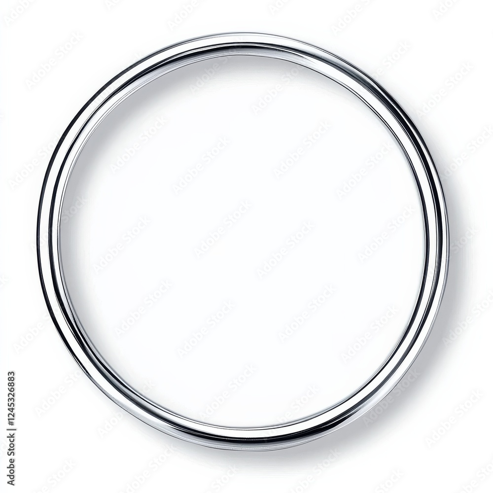 Naklejka premium A minimalist composition featuring a silver circle on white.