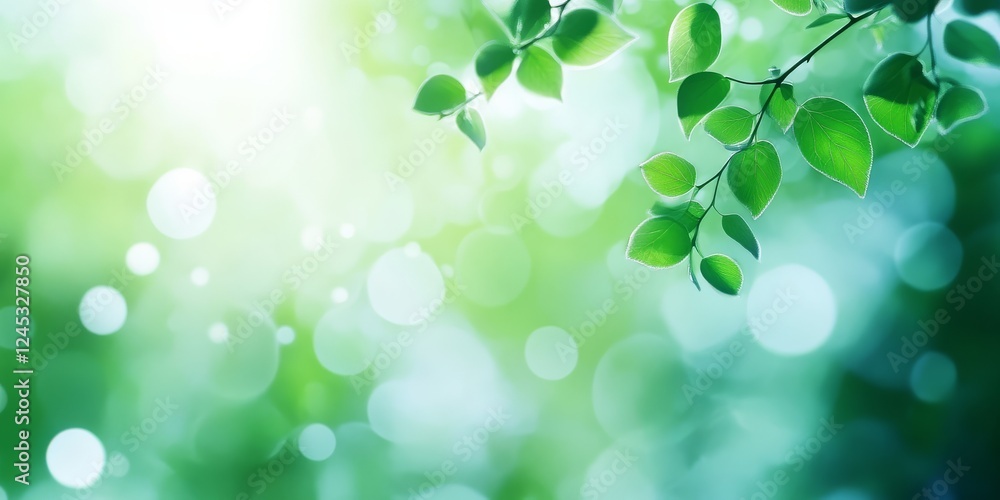 Blurred light effect enhances the beauty of lush green leaves. Blurred light effect enhances the beauty of lush green leaves.