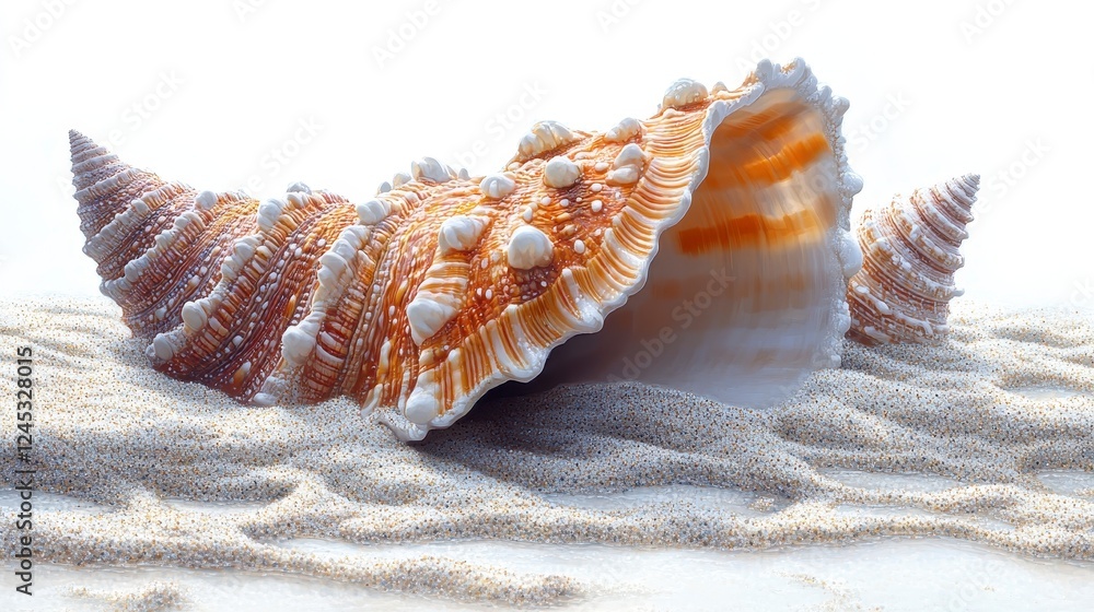 Seashell on sand, summer beach, vacation Seashell on sand, summer beach, vacation
