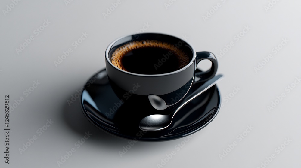 Aromatic Black Coffee in a Sleek Cup Aromatic Black Coffee in a Sleek Cup