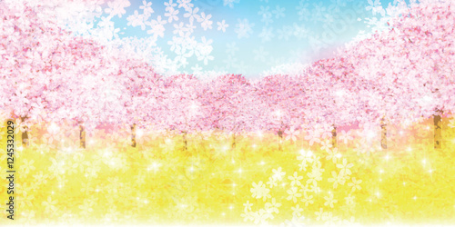 桜　春　菜の花　背景　