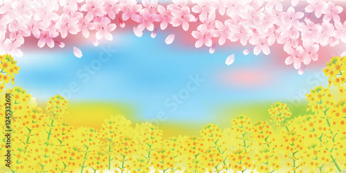 桜　春　菜の花　背景　