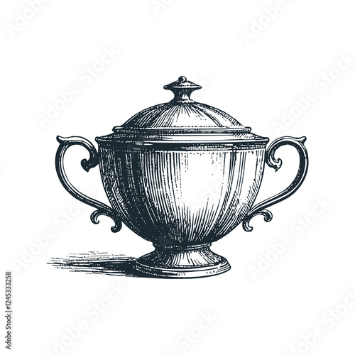 The vintage france Porcelaine de Limoges. Black white icon vector and icon illustration.