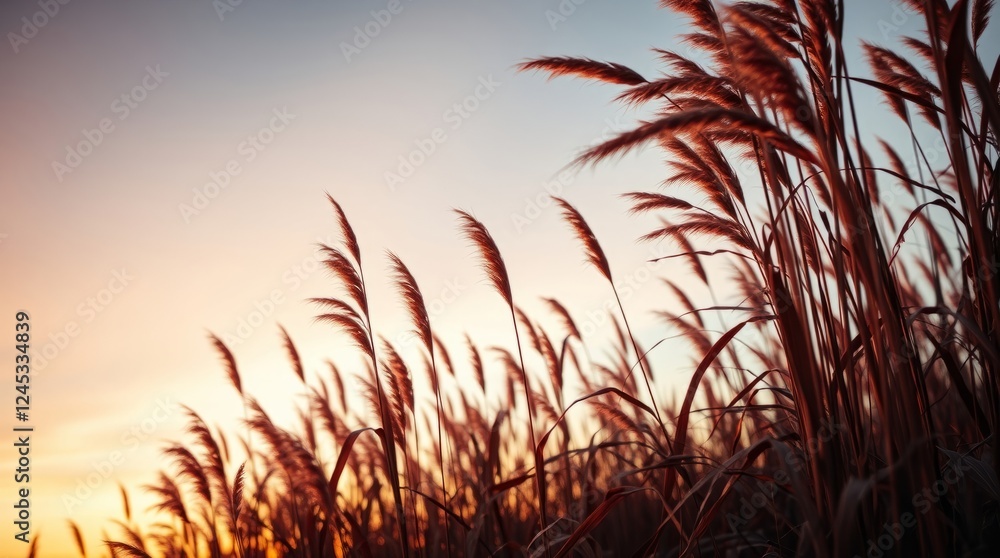 Shadows of grass and reeds at sunset Shadows of grass and reeds at sunset