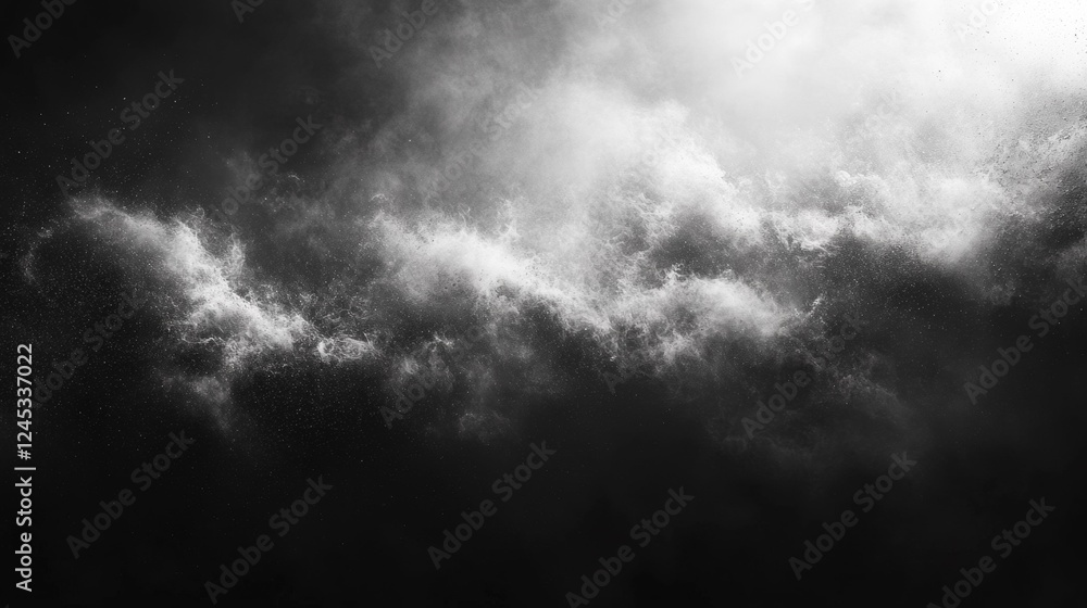 Black and White Photo of Clouds and Light Rays. Generative AI Black and White Photo of Clouds and Light Rays. Generative AI