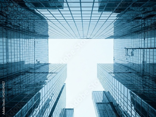 Building Success A Modern Cityscape Representing Corporate Growth and Business Innovation photo