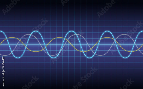 Seamless Vector Waveform Background Illustration With Text Space. Horizontally Repeatable.