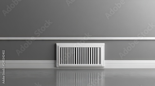 Wallpaper Mural A clean, shiny air vent grille against a soft neutral wall. Torontodigital.ca