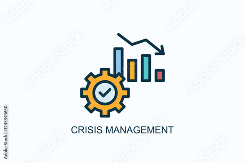 Crisis Management Icon Or Logo Isolated Illustration