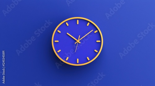 Wallpaper Mural Minimalist Clock Design with Smooth Gradient on Blue Background Torontodigital.ca