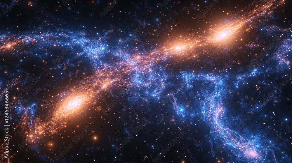 Fototapeta premium Cosmic Nebula, space, stars, glowing gas, background, astronomy