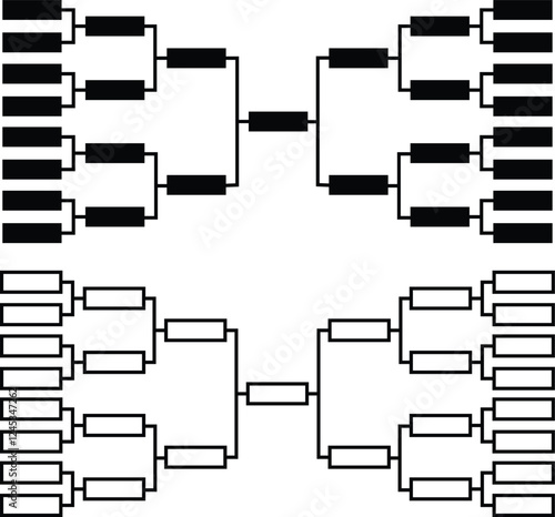 Tournament bracket set flat icon. vector sign for apps or web design. Soccer championship scheme icon. Symbol, logo of match schedule playoff tournament board chart isolated on transparent background