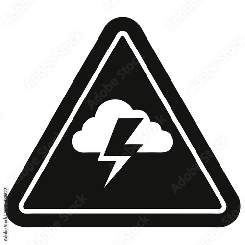 silhouette vector of storm warning sign