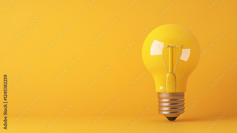 Glowing lightbulb against a bright yellow background representing the spark of innovation creativity and bright ideas This abstract design conveys a sense of potential Glowing lightbulb against a bright yellow background representing the spark of innovation creativity and bright ideas This abstract design conveys a sense of potential