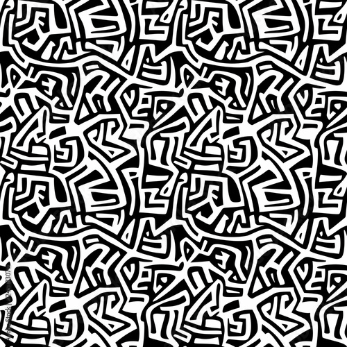 Creative ethnic style vector seamless pattern. Unique geometric vector swatch