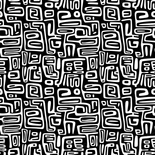 Creative ethnic style vector seamless pattern. Unique geometric vector swatch