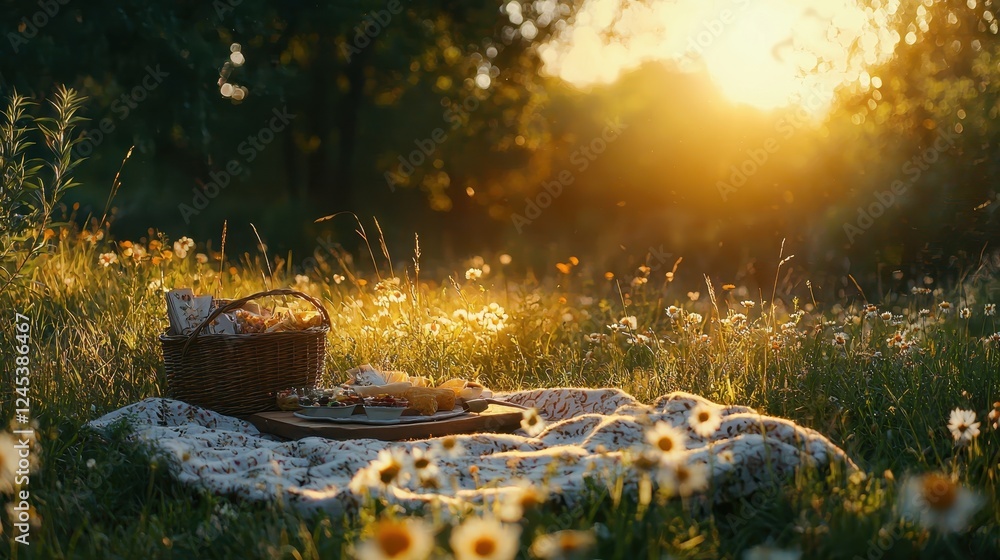 Romantic Picnic at Sunset Meadow Romantic Picnic at Sunset Meadow
