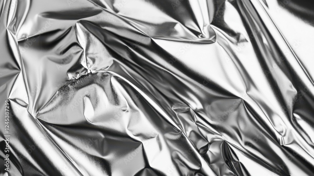 Shiny silver foil texture with a metallic gradient perfect for chrome backgrounds and designs Shiny silver foil texture with a metallic gradient perfect for chrome backgrounds and designs