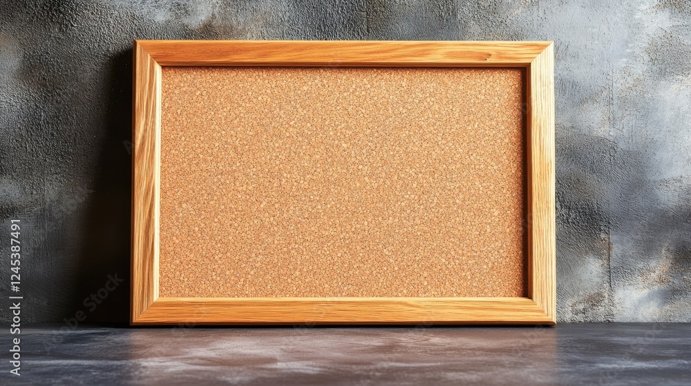 Fototapeta premium Versatile Blank Corkboard with Wooden Frame for Creative and Office Use