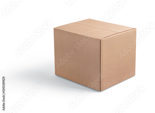 Brown Paper mailing box Cardboard box isolated on white background