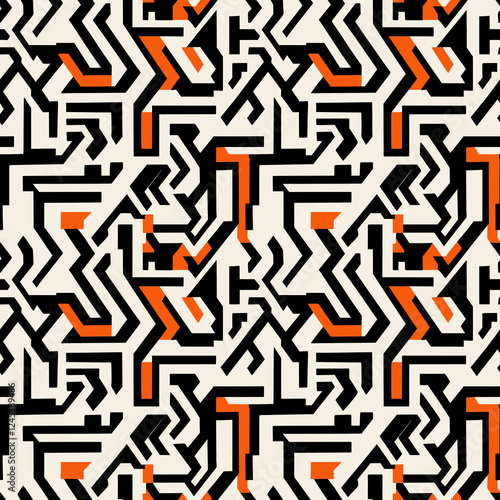 Creative ethnic style vector seamless pattern. Unique geometric vector swatch
