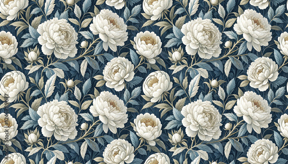 custom made wallpaper toronto digitalSeamless pattern of white peonies floral wallpaper fabric background