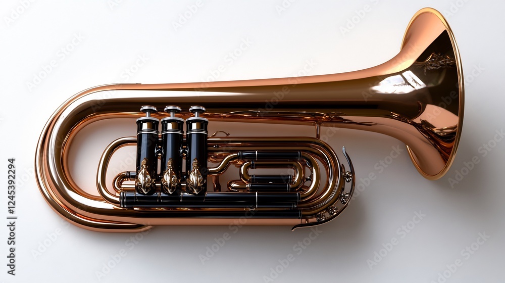 Obraz premium Rose Gold Euphonium: A Stunning Brass Instrument