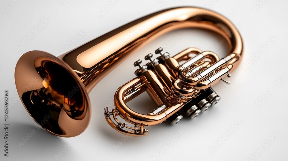 Naklejka premium Rose Gold Flugelhorn: A Symphony of Elegance and Musicality