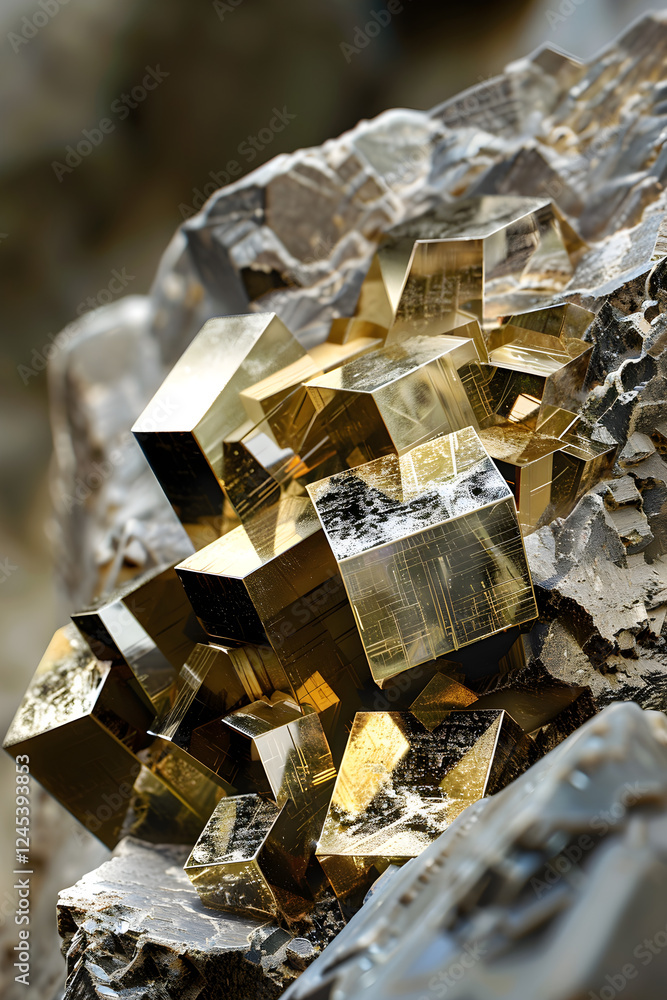 Intricate Details of a Pyrite Stone: A Majestic Display of Nature's Microscopic Architecture Intricate Details of a Pyrite Stone: A Majestic Display of Nature's Microscopic Architecture