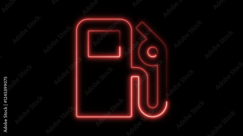 Glowing Neon Gas Station Icon Isolated, HD Motion Graphic Representing Fuel, Energy, and Vehicle Refueling Glowing Neon Gas Station Icon Isolated, HD Motion Graphic Representing Fuel, Energy, and Vehicle Refueling