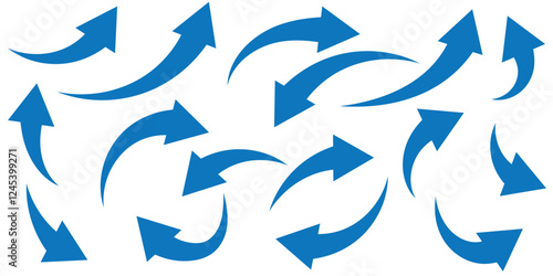 Wavy long line arrow set showing left element