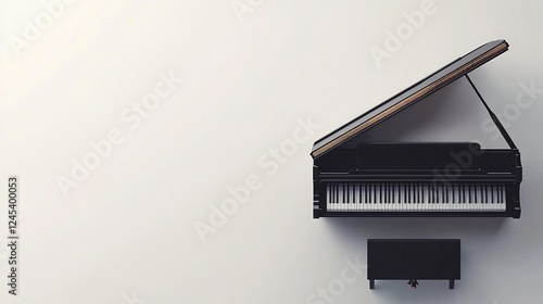 Wallpaper Mural Elegant Black Grand Piano on White Background Torontodigital.ca